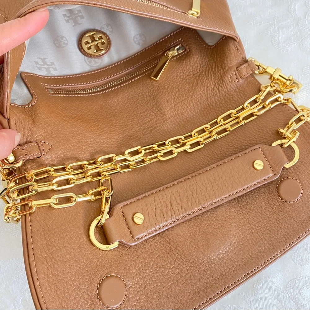 Tory Burch chain strap logo flap bag